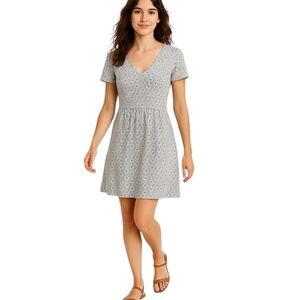 Boden Penelope Short Sleeve V-Neck Fit & Flare Floral Mini Dress - Sz 8P